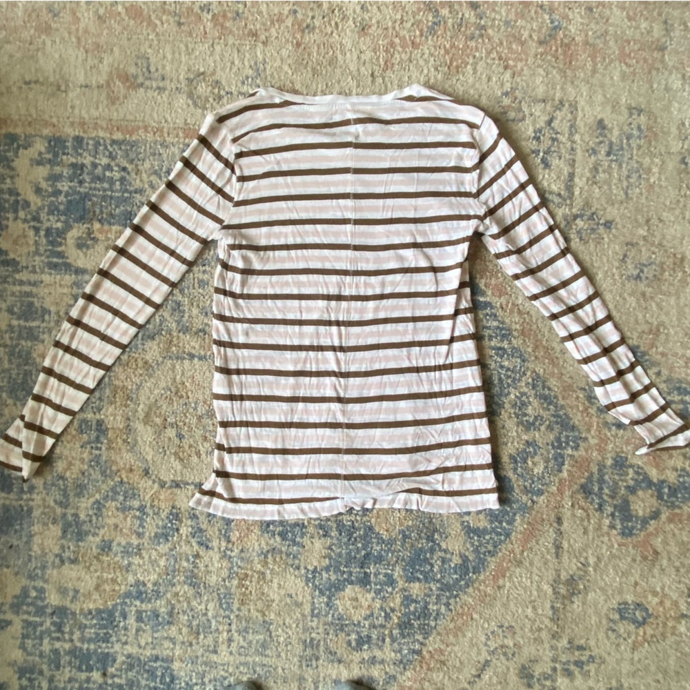 Pink and brown striped Longsleeve madewell tee - Picture 2 of 4